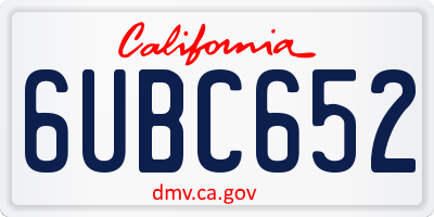 CA license plate 6UBC652