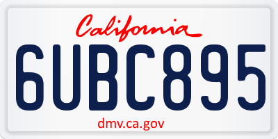 CA license plate 6UBC895