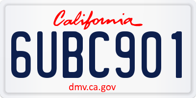 CA license plate 6UBC901