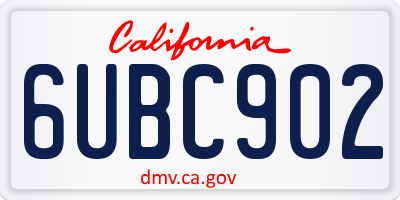CA license plate 6UBC902