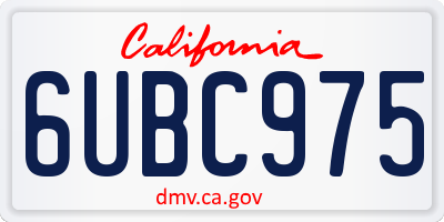 CA license plate 6UBC975