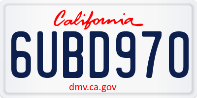CA license plate 6UBD970