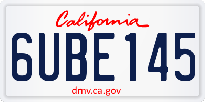CA license plate 6UBE145