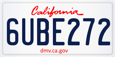 CA license plate 6UBE272