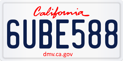 CA license plate 6UBE588