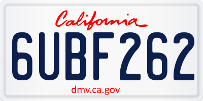 CA license plate 6UBF262