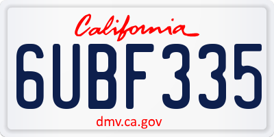 CA license plate 6UBF335