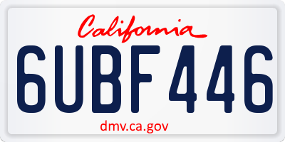 CA license plate 6UBF446
