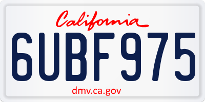 CA license plate 6UBF975