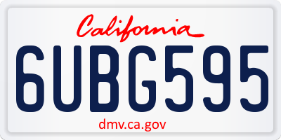 CA license plate 6UBG595