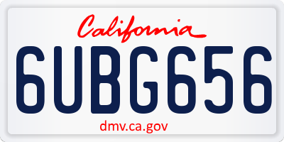 CA license plate 6UBG656