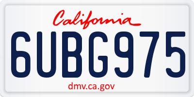 CA license plate 6UBG975