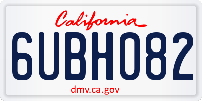 CA license plate 6UBH082