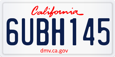 CA license plate 6UBH145