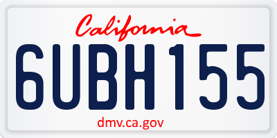 CA license plate 6UBH155