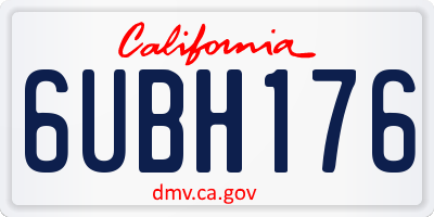 CA license plate 6UBH176
