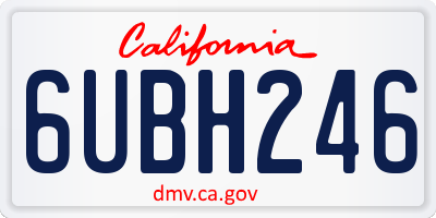 CA license plate 6UBH246