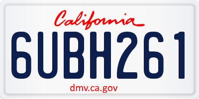 CA license plate 6UBH261
