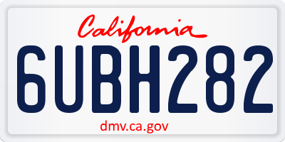 CA license plate 6UBH282