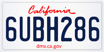 CA license plate 6UBH286