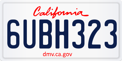 CA license plate 6UBH323