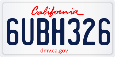 CA license plate 6UBH326