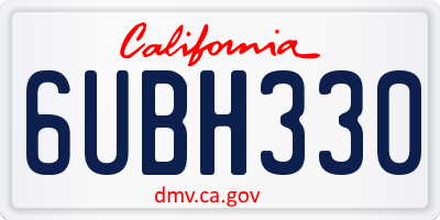 CA license plate 6UBH330