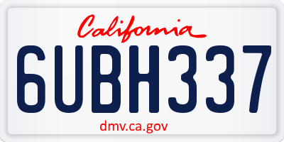 CA license plate 6UBH337