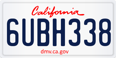 CA license plate 6UBH338