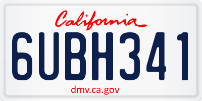 CA license plate 6UBH341