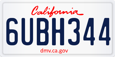 CA license plate 6UBH344