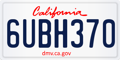 CA license plate 6UBH370