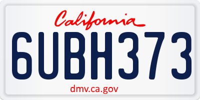 CA license plate 6UBH373