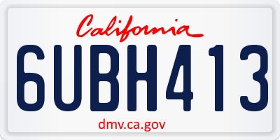 CA license plate 6UBH413