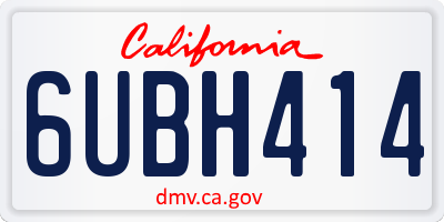CA license plate 6UBH414