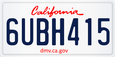 CA license plate 6UBH415