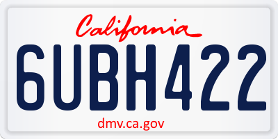 CA license plate 6UBH422