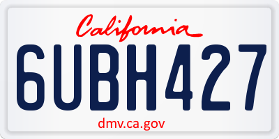 CA license plate 6UBH427