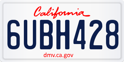 CA license plate 6UBH428