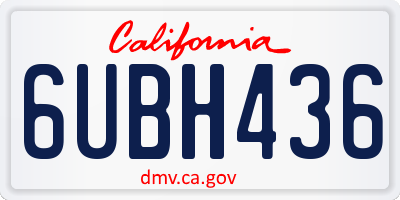 CA license plate 6UBH436