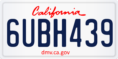 CA license plate 6UBH439