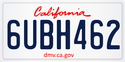 CA license plate 6UBH462