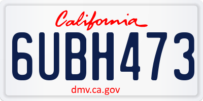 CA license plate 6UBH473