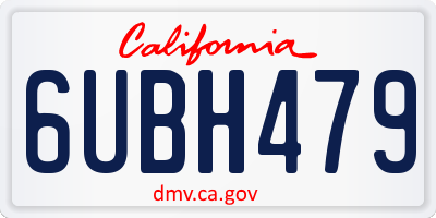 CA license plate 6UBH479