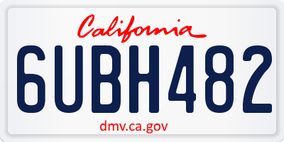 CA license plate 6UBH482