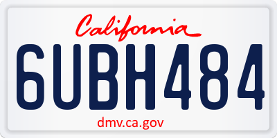 CA license plate 6UBH484