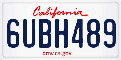 CA license plate 6UBH489