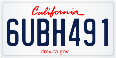 CA license plate 6UBH491