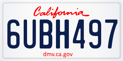 CA license plate 6UBH497