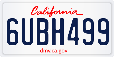 CA license plate 6UBH499